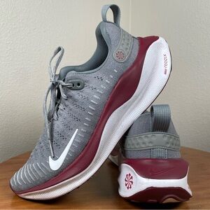 Nike ReactX Infinity Run 4 Womens Size 8 Gray/Maroon Running Shoes Sneakers